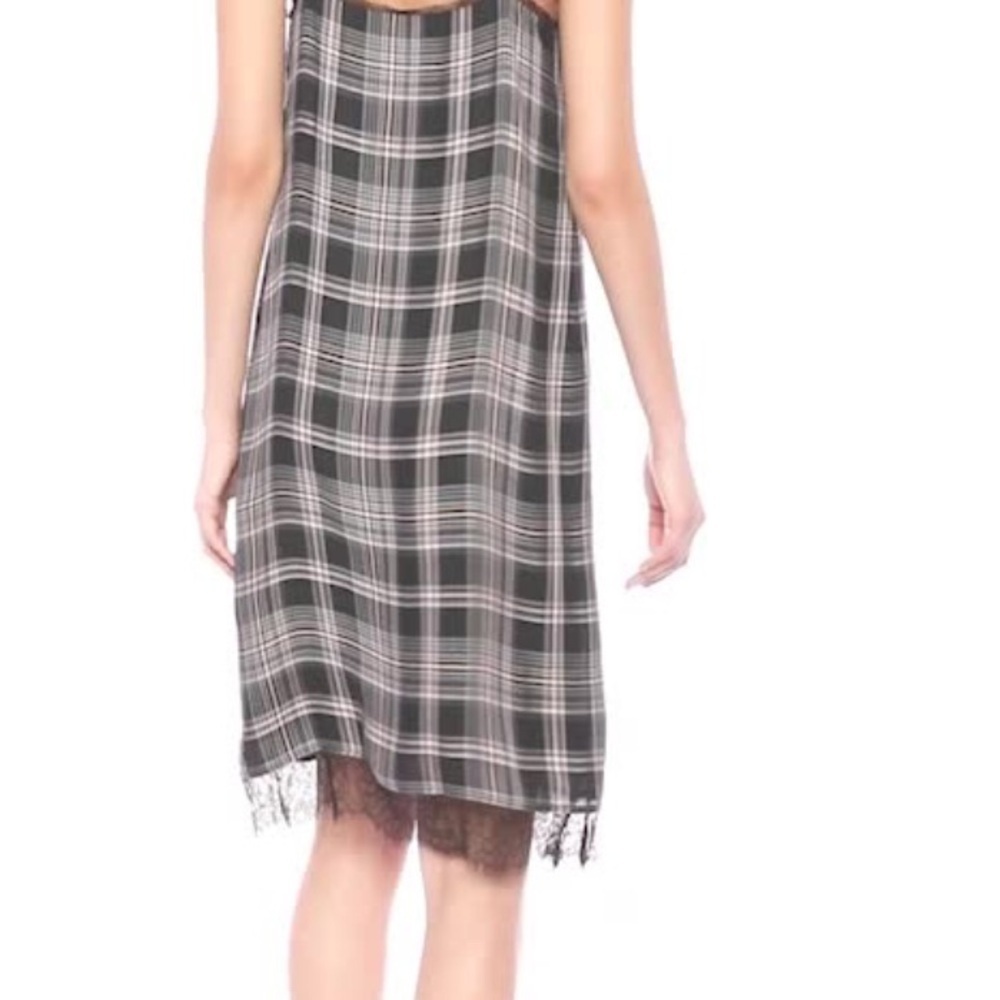 PAIGE spaghetti strap plaid and lace dress - Picture 8 of 9